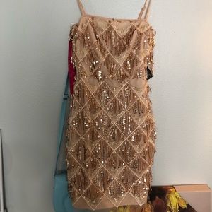 Gold Sequin Body-con Dress